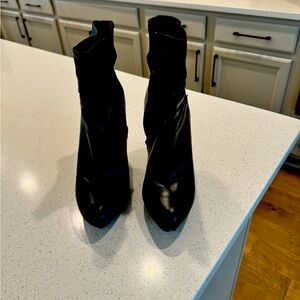 Black leather ankle boots